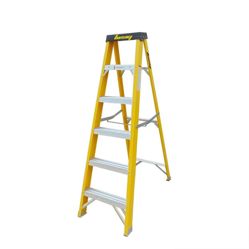 FIBREGLASS SWINGBACK 6 THREAD STEP LADDER